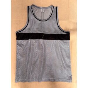 Claudio Nucci Tank Top Men Medium Silver Good Mesh Athletic Colorblock
